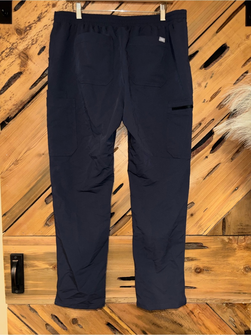 Figs Navy Scrub Pants with Olive Drawstring - Picture 4 of 6